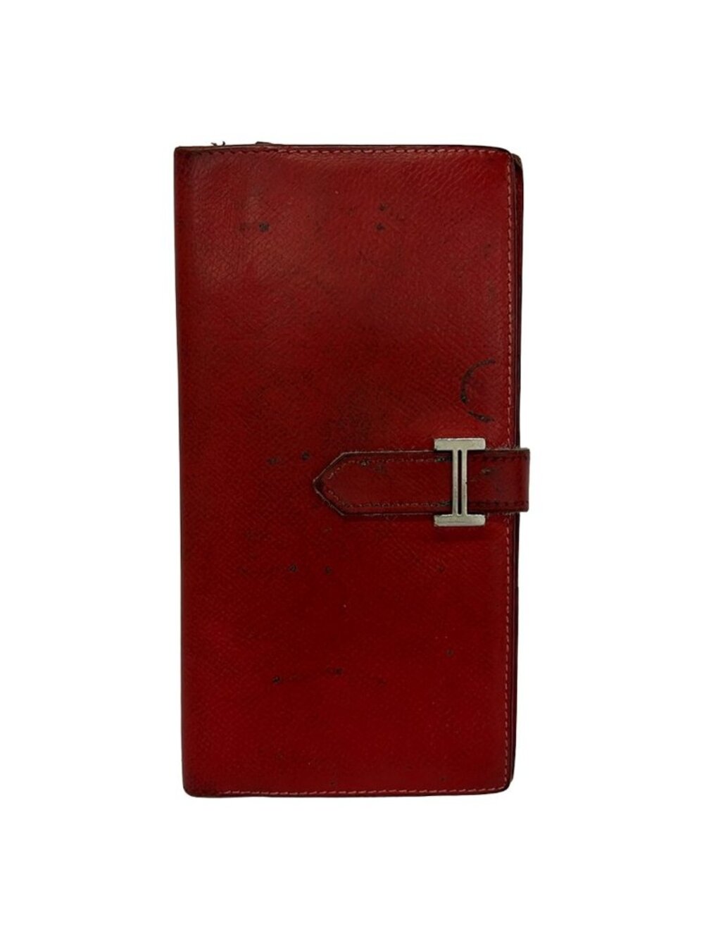 Hermes Wallet Bearn Vermilion Silver